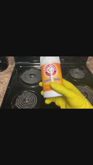 'Video thumbnail for how to clean stove with baking soda'