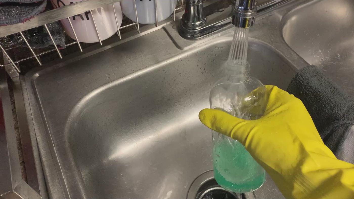 'Video thumbnail for how to make your own DIY glass cleaner with mouth wash'