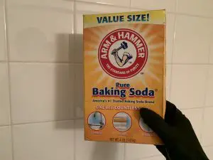 cleaning shower wall tiles with baking soda